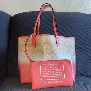 Coach Reversible City Tote In Ombre Signature Canvas